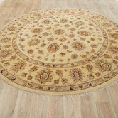 The Handmade Collection Cream Hand-Knotted Wool Round Persian Rug