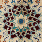 The Handmade Collection Burgundy Red Medallion Hand-Knotted Wool Persian Rug