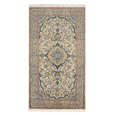 The Handmade Collection Light Beige Medallion Hand-Knotted Wool Persian Rug