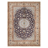 The Handmade Collection Dark Brown Medallion Hand-Knotted Wool Persian Rug
