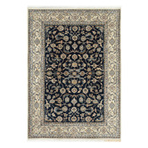 The Handmade Collection Navy Blue Hand-Knotted Wool Persian Rug