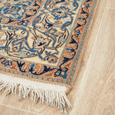 The Handmade Collection Light Beige Medallion Hand-Knotted Wool Persian Rug