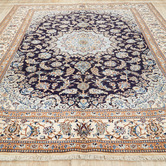 The Handmade Collection Dark Brown Medallion Hand-Knotted Wool Persian Rug