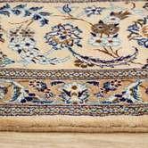 The Handmade Collection Cream &amp; Blue Hand-Knotted Wool Persian Rug