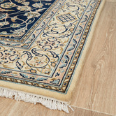 The Handmade Collection Navy Blue Hand-Knotted Wool Persian Rug