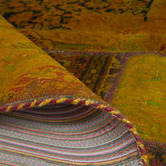 The Handmade Collection Mustard Yellow Patch Work Hand-Knotted Wool Persian Rug