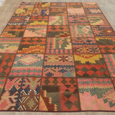 The Handmade Collection Red Patch Work Hand-Knotted Wool Persian Rug