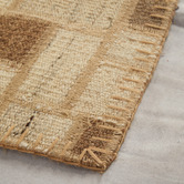 The Handmade Collection Cream &amp; Brown Patch Work Hand-Knotted Wool Kilim Rug