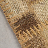 The Handmade Collection Cream &amp; Brown Patch Work Hand-Knotted Wool Kilim Rug