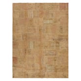 The Handmade Collection Light Beige Patch Work Hand-Knotted Wool Persian Rug