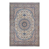 The Handmade Collection Blue &amp; Cream Wool Persian Nain Rug