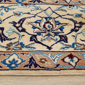 The Handmade Collection Cream &amp; Blue Nain Wool Persian Rug