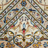 The Handmade Collection Beige &amp; Blue Hand-Knotted Wool Persian Rug