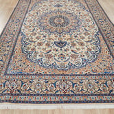 The Handmade Collection Blue &amp; Cream Wool Persian Nain Rug
