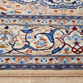The Handmade Collection Blue &amp; Cream Wool Persian Nain Rug