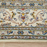 The Handmade Collection Beige &amp; Blue Medallion Hand-Knotted Wool Persian Rug
