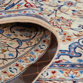 The Handmade Collection Blue &amp; Cream Wool Persian Nain Rug