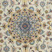 The Handmade Collection Beige &amp; Blue Medallion Hand-Knotted Wool Persian Rug