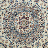 The Handmade Collection Light Grey Medallion Hand-Knotted Wool Persian Rug