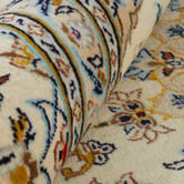 The Handmade Collection Beige &amp; Blue Medallion Hand-Knotted Wool Persian Rug