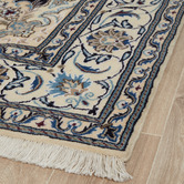 The Handmade Collection Black &amp; Beige Medallion Hand-Knotted Wool Persian Rug