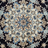The Handmade Collection Black &amp; Beige Medallion Hand-Knotted Wool Persian Rug