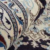 The Handmade Collection Black &amp; Beige Medallion Hand-Knotted Wool Persian Rug