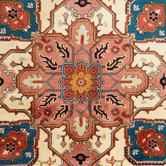 The Handmade Collection Cream &amp; Pink Medallion Hand-Knotted Wool Persian Rug