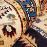 The Handmade Collection Cream &amp; Pink Medallion Hand-Knotted Wool Persian Rug