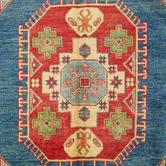 The Handmade Collection Red &amp; Blue Medallion Hand-Knotted Wool Persian Rug