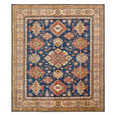 The Handmade Collection Navy Blue Medallion Hand-Knotted Wool Persian Rug
