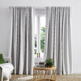 Design Studios Lexington Grey &amp; White Blockout Concealed Tab Top Curtains