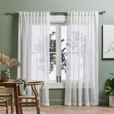 Design Studios Valerian Snow White Sheer Concealed Tab Top Curtains