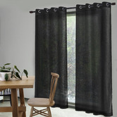 Design Studios Valerian Ebony Sheer Eyelet Curtains