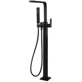 Meir 104cm Matte Black Freestanding Bath Spout &amp; Hand-Held Shower Set