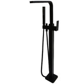 Meir 104cm Matte Black Freestanding Bath Spout &amp; Hand-Held Shower Set