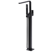 Meir 104cm Matte Black Freestanding Bath Spout &amp; Hand-Held Shower Set