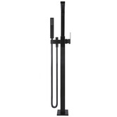 Meir 104cm Matte Black Freestanding Bath Spout &amp; Hand-Held Shower Set