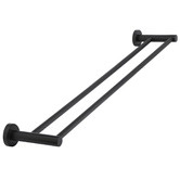 Meir Round 600mm Matte Black Double Towel Rail