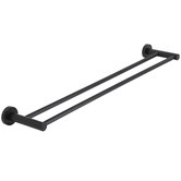 Meir Round 600mm Matte Black Double Towel Rail