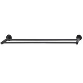 Meir Round 600mm Matte Black Double Towel Rail