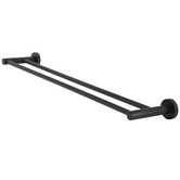 Meir Round 600mm Matte Black Double Towel Rail