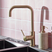 Meir Round Kitchen Sink Mixer With Square Gooseneck