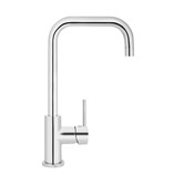 Meir Round Kitchen Sink Mixer With Square Gooseneck
