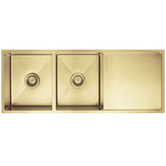 Meir Lavello 1160mm Double Stainless Steel Kitchen Sink with Drainer