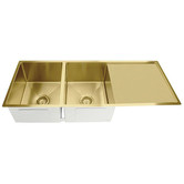 Meir Lavello 1160mm Double Stainless Steel Kitchen Sink with Drainer