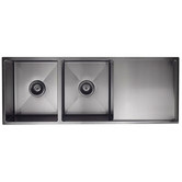 Meir Lavello 1160mm Double Stainless Steel Kitchen Sink with Drainer