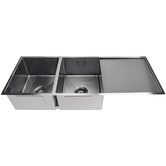 Meir Lavello 1160mm Double Stainless Steel Kitchen Sink with Drainer