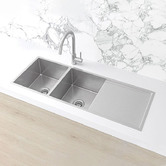 Meir Lavello 1160mm Double Stainless Steel Kitchen Sink with Drainer