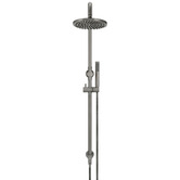 Meir Round 200mm Twin shower with Square Gooseneck &amp; Single Function Hand Shower